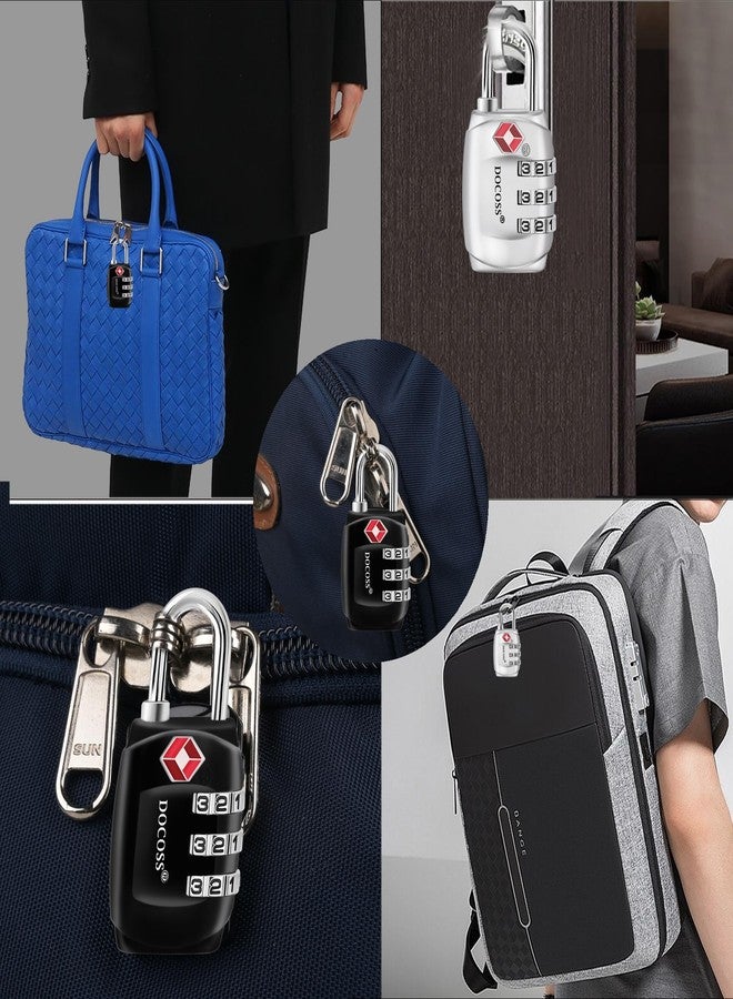 DOCOSS -Set Of 2-331-Metal Tsa Locks For Luggage/Number Lock For Bag Luggage Tsa Lock Number Password Travel Locks (Multi-Color), Combination Lock - Image 5